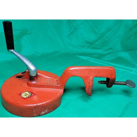 Vintage PeDe Table Mount Cast-Iron Cutter Double Bean Slicer Hand Crank Holland - Picture 2 of 6